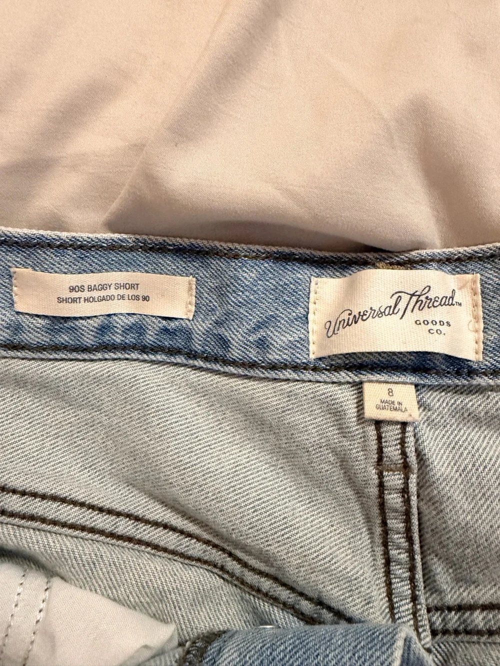 Universal Thread 90s Baggy Light Blue High-Rise Distressed Denim Shorts